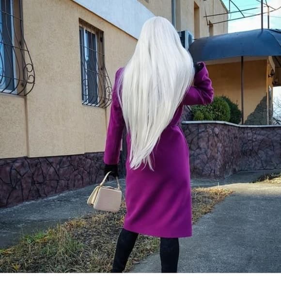 White Gray Lace Front Wig - Thumbnail 3