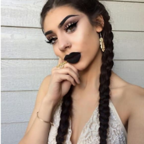 Braid Dark Brown Lace Front Wig - Thumbnail 3