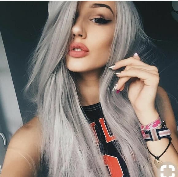 Gray Lace Front Wig - Thumbnail 2