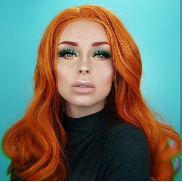 Pumpkin Orange Lace Front Wig - Thumbnail 2