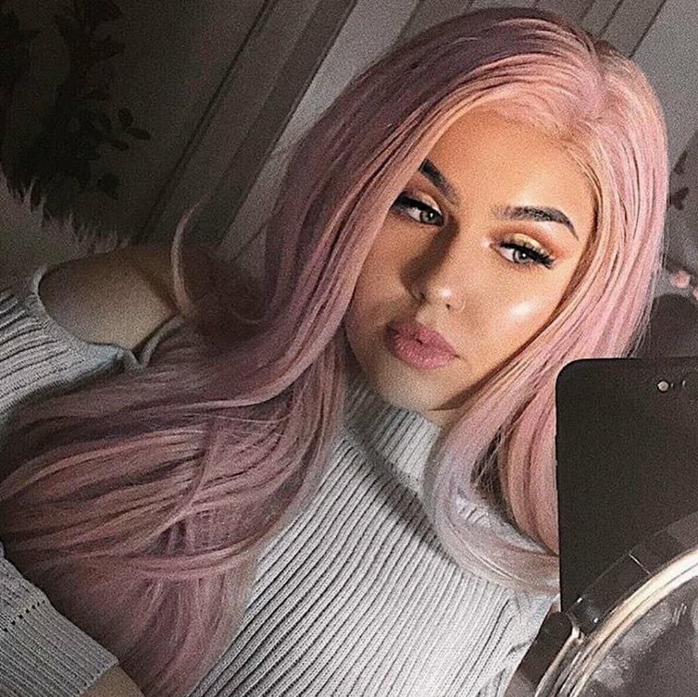 Pink Layered Beauty Lace Front Wig - Thumbnail 2