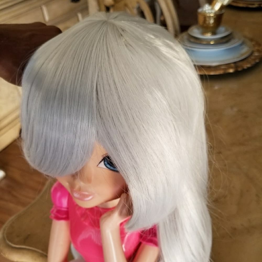 White ChiffonGray Beauty Wig - Thumbnail 7