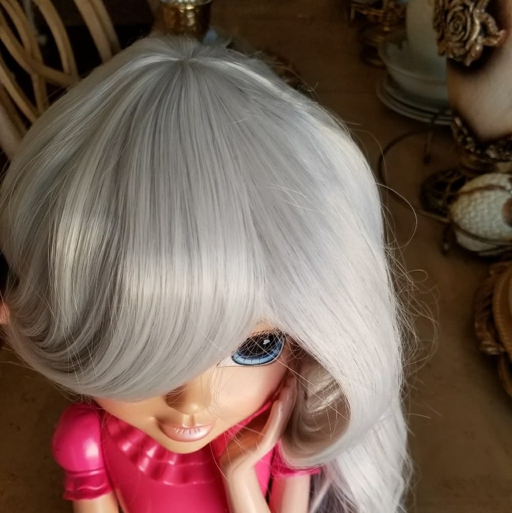White ChiffonGray Beauty Wig - Thumbnail 6