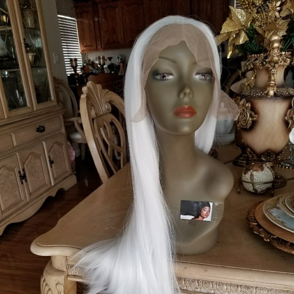 White Lace Front Wig - Thumbnail 7