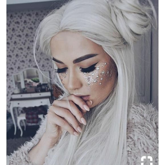 White Lace Front Wig - Thumbnail 9