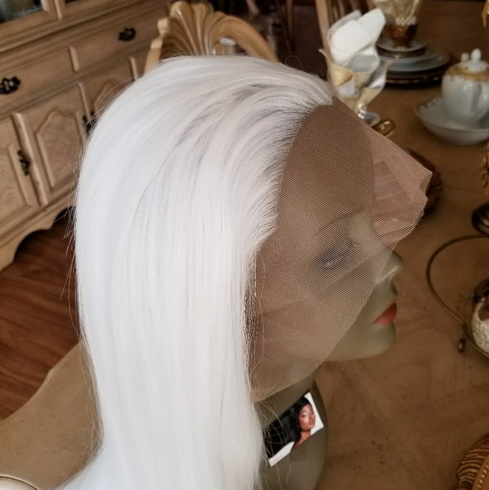 White Lace Front Wig - Thumbnail 3