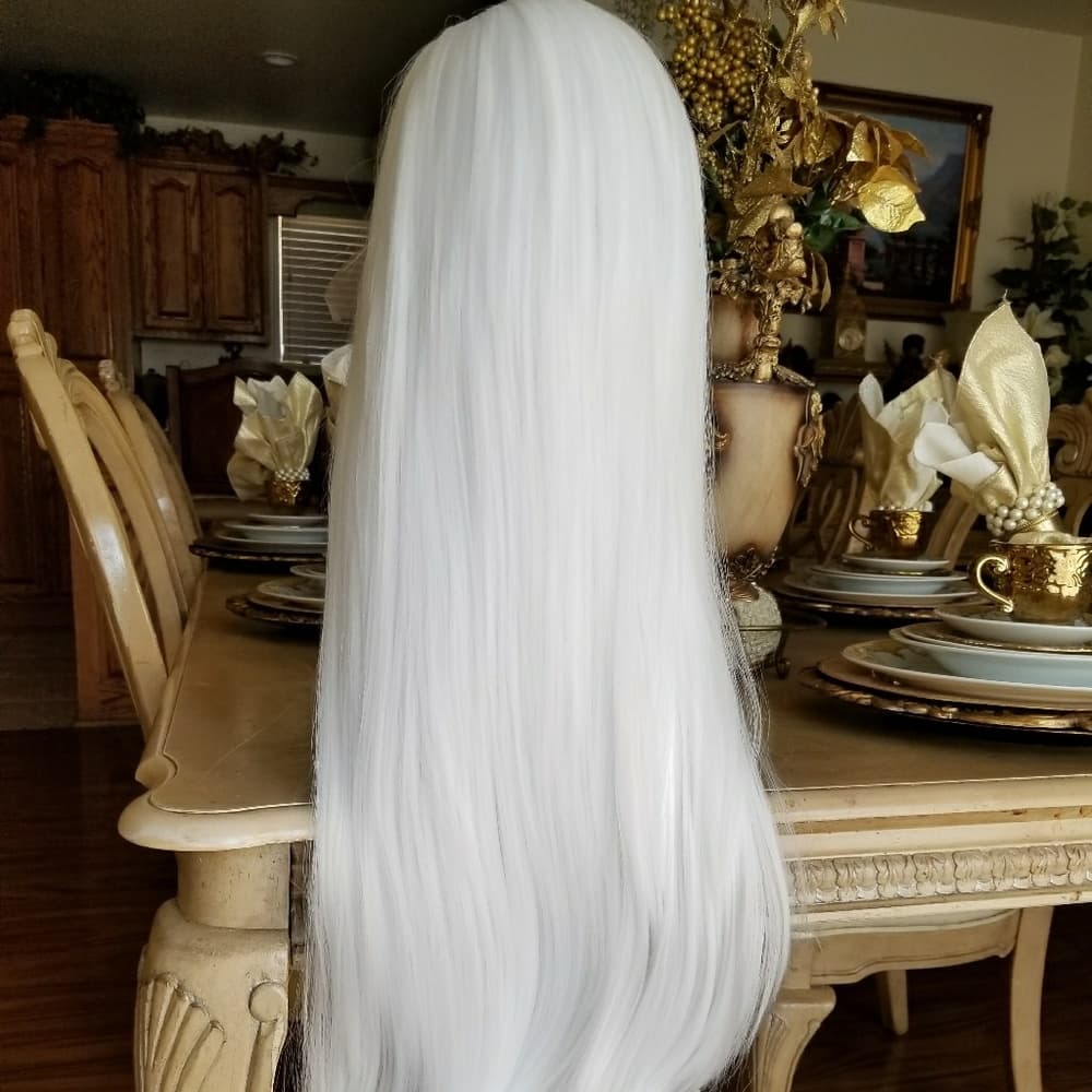 White Lace Front Wig - Thumbnail 5