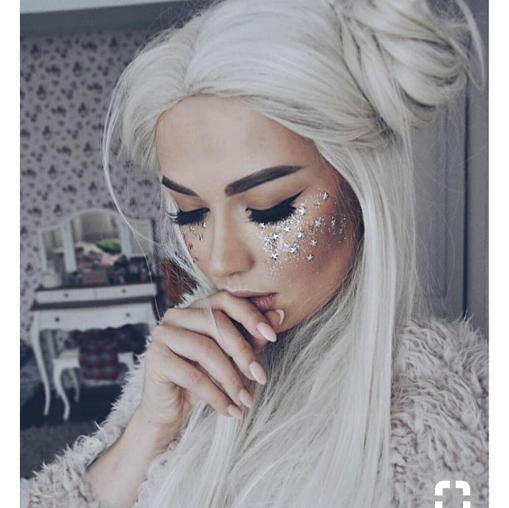 White Lace Front Wig - Thumbnail 8