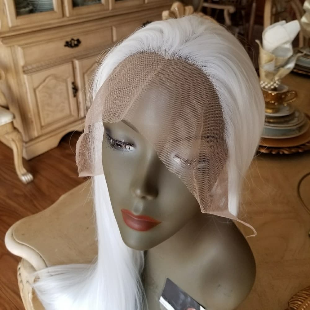 White Lace Front Wig - Thumbnail 4