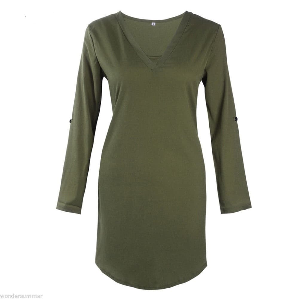 Mini Tunic Oversized Long Sleeve Dress - Thumbnail 3