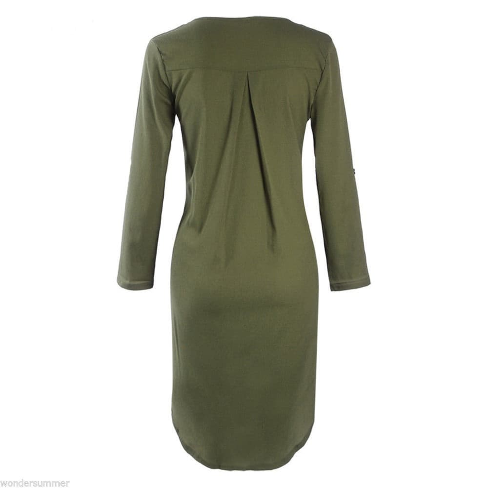 Mini Tunic Oversized Long Sleeve Dress - Thumbnail 4