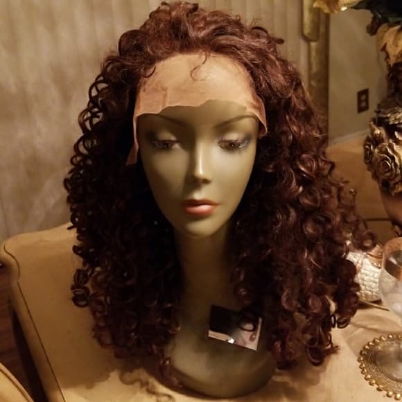 Brown Curly Lace Front Wig 20inches - Thumbnail 9