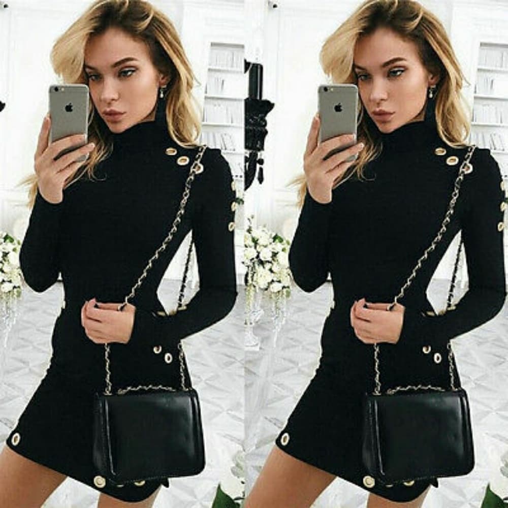 Black Beauty Bodycon Dress - Thumbnail 6