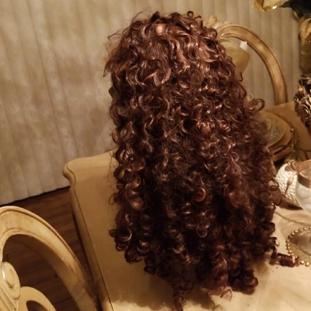 Brown Curly Lace Front Wig 20inches - Thumbnail 2
