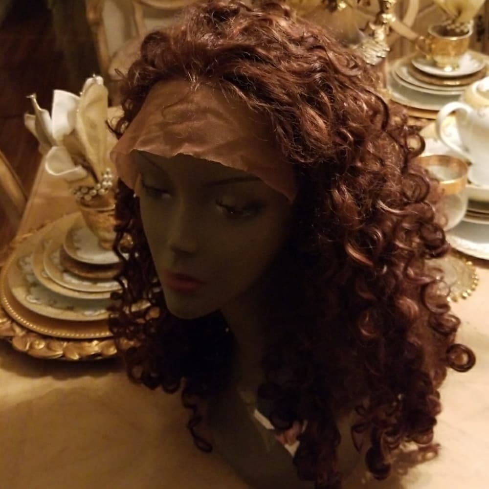 Brown Curly Lace Front Wig 20inches - Thumbnail 4
