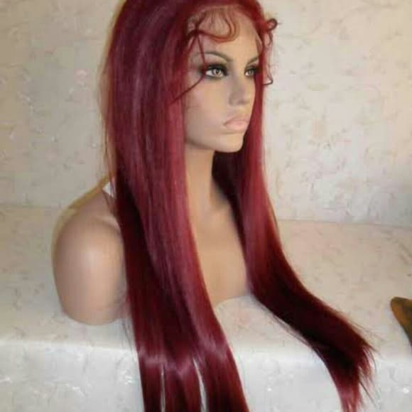 Burgundy Lacefront Wig 20-24 inches - Thumbnail 2