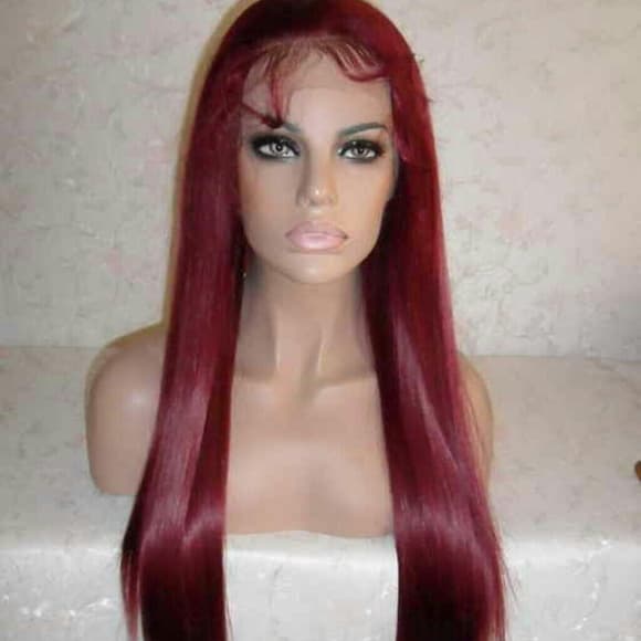 Burgundy Lacefront Wig 20-24 inches - Thumbnail 3