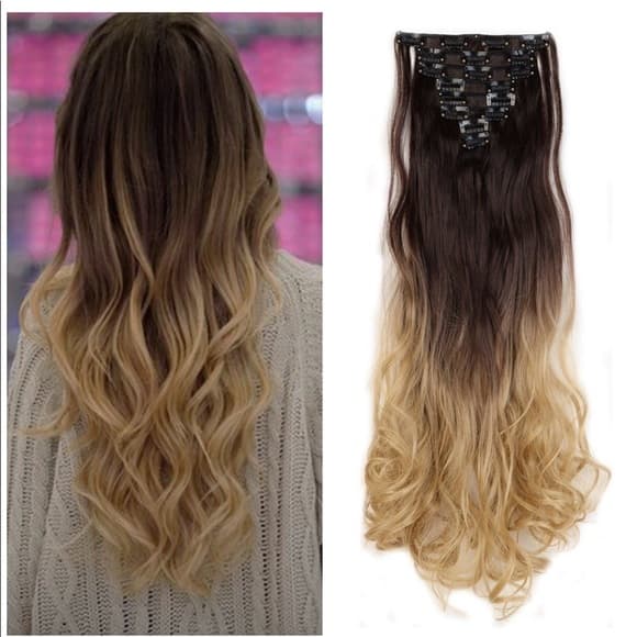 Ombre Dip Dye Full Head Clip in - Thumbnail 6