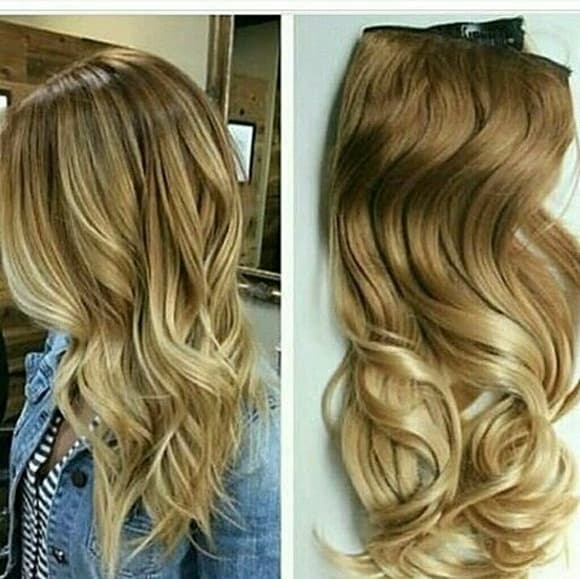 Ombre Blonde One Piece Clip In Extension - Thumbnail 5