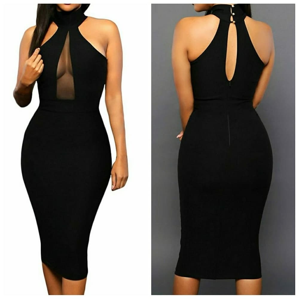 Black Beauty Peep Hole Dress - Thumbnail 5