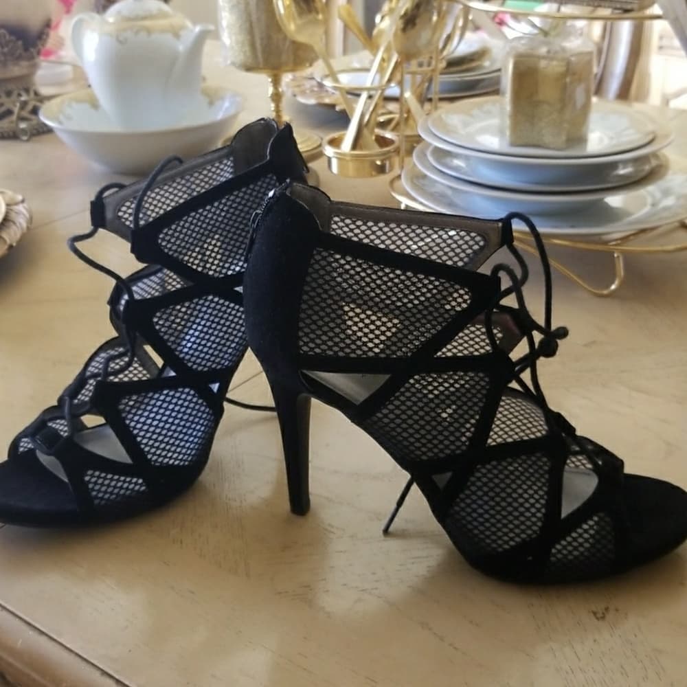 Black Netting Beauty Shoes - Thumbnail 5
