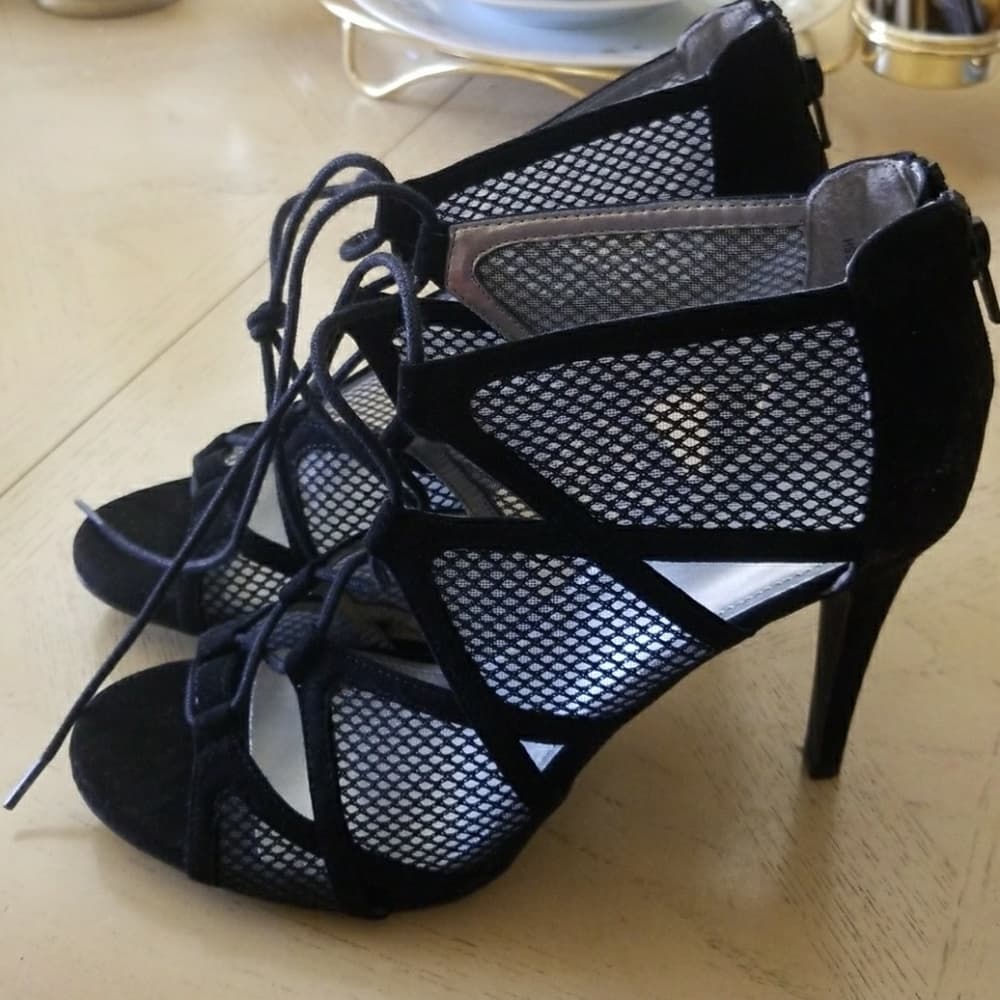 Black Netting Beauty Shoes - Thumbnail 8