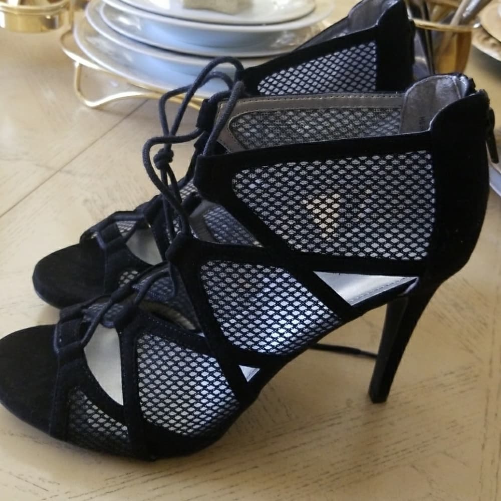 Black Netting Beauty Shoes - Thumbnail 7