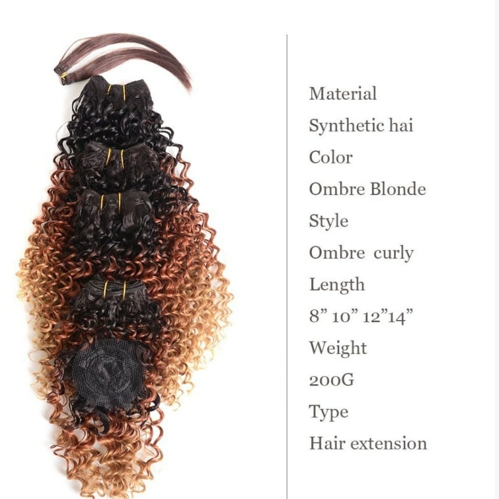 Ombre Blonde Curly Hair 4 Bundles - Thumbnail 2