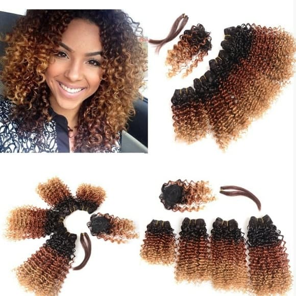 Ombre Blonde Curly Hair 4 Bundles - Thumbnail 7