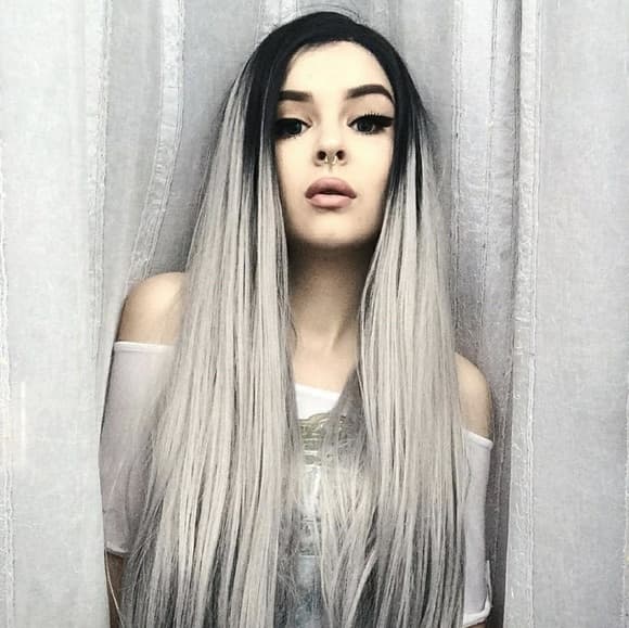 Ombre Black Gray Human Blend - Thumbnail 5
