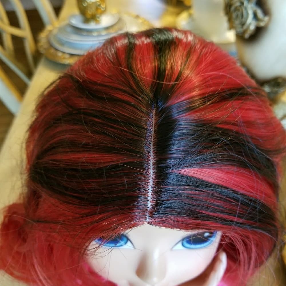 Ombre Black Red Wig - Thumbnail 2