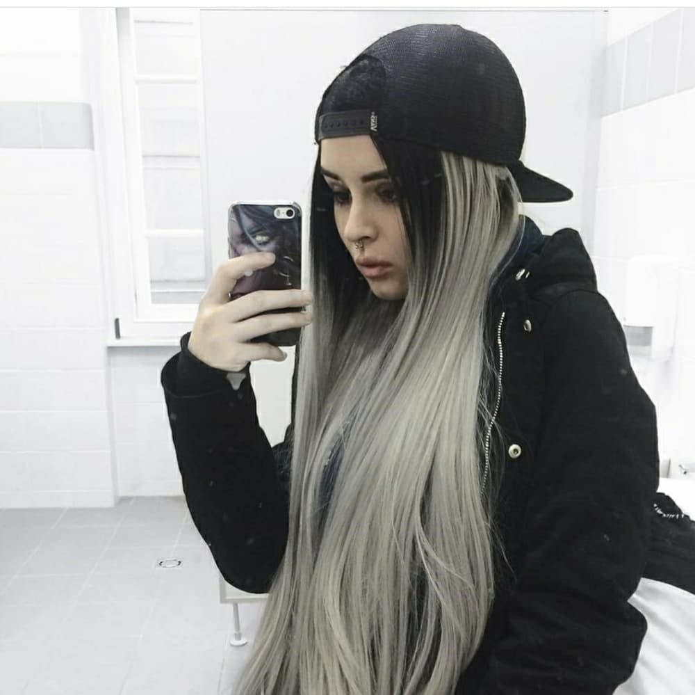 Ombre Black Gray Human Blend - Thumbnail 2
