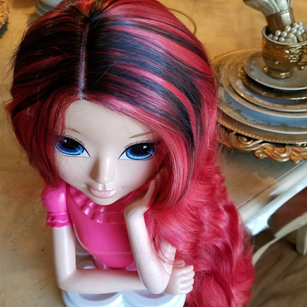 Ombre Black Red Wig - Thumbnail 3