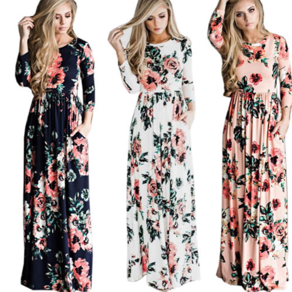 Floral Beauty Boho Long Sleeve Dress - Thumbnail 8