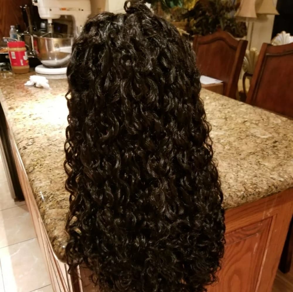 Dark Brown Curly LaceFront Wig - Thumbnail 4