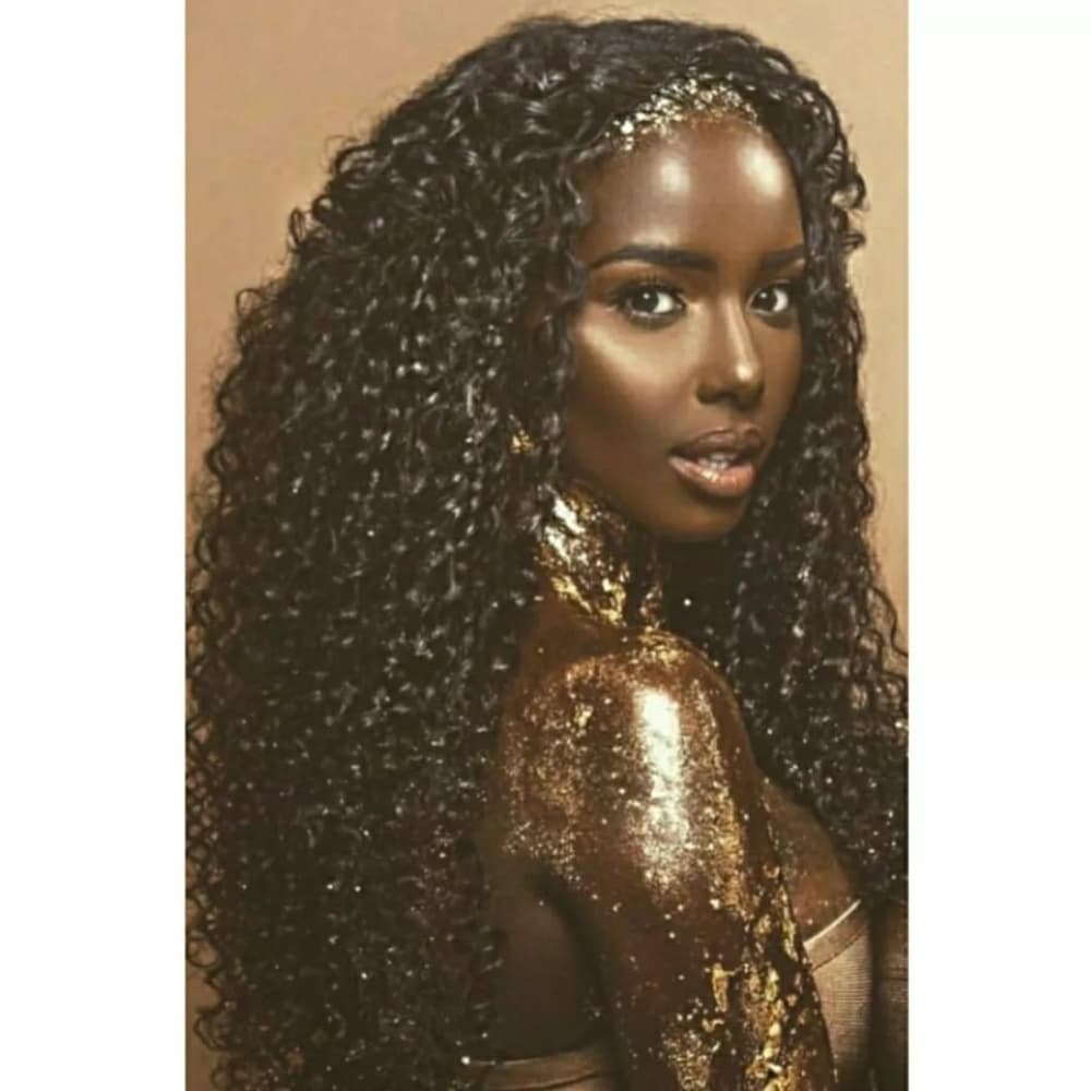 Dark Brown Curly LaceFront Wig - Thumbnail 2