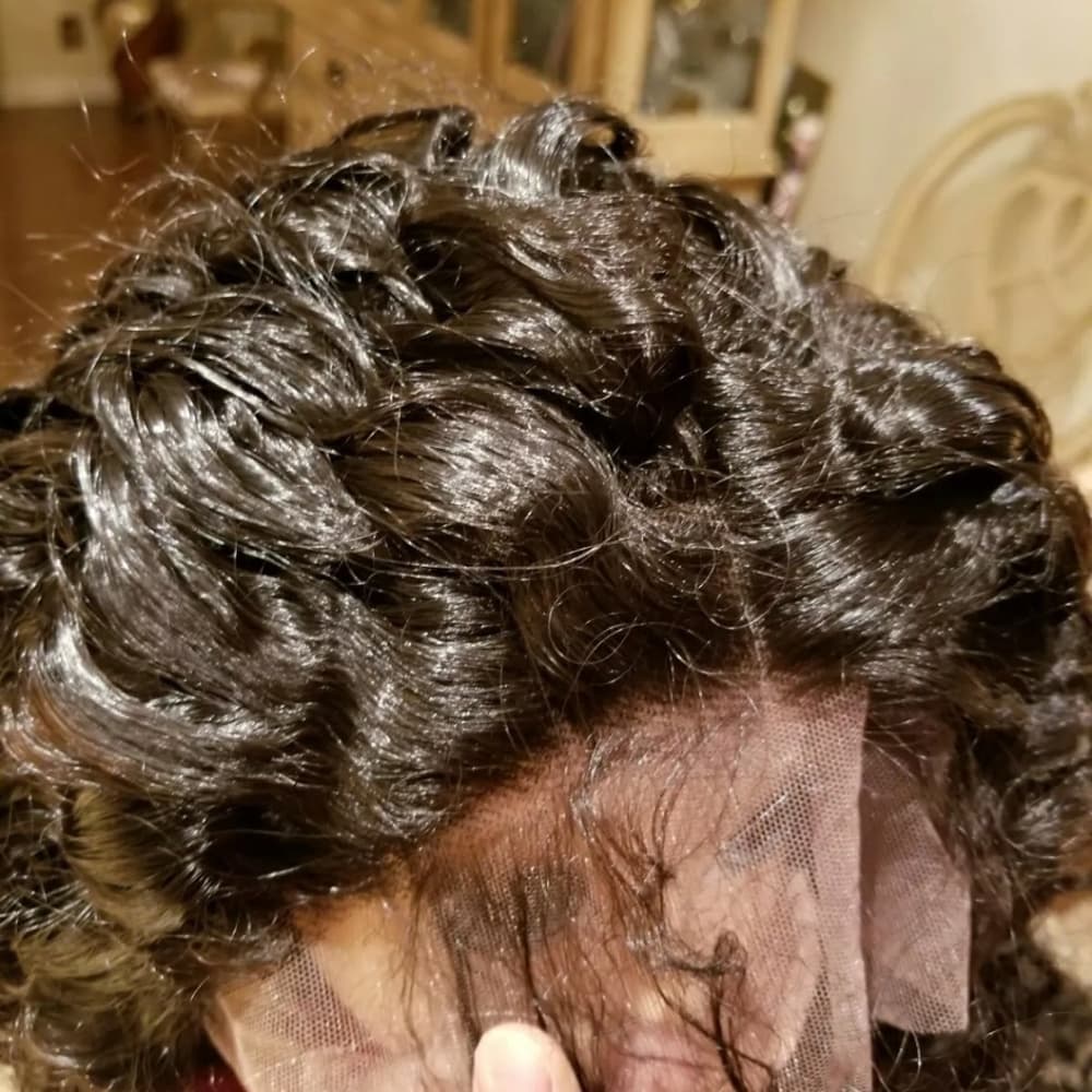 Dark Brown Curly LaceFront Wig - Thumbnail 3