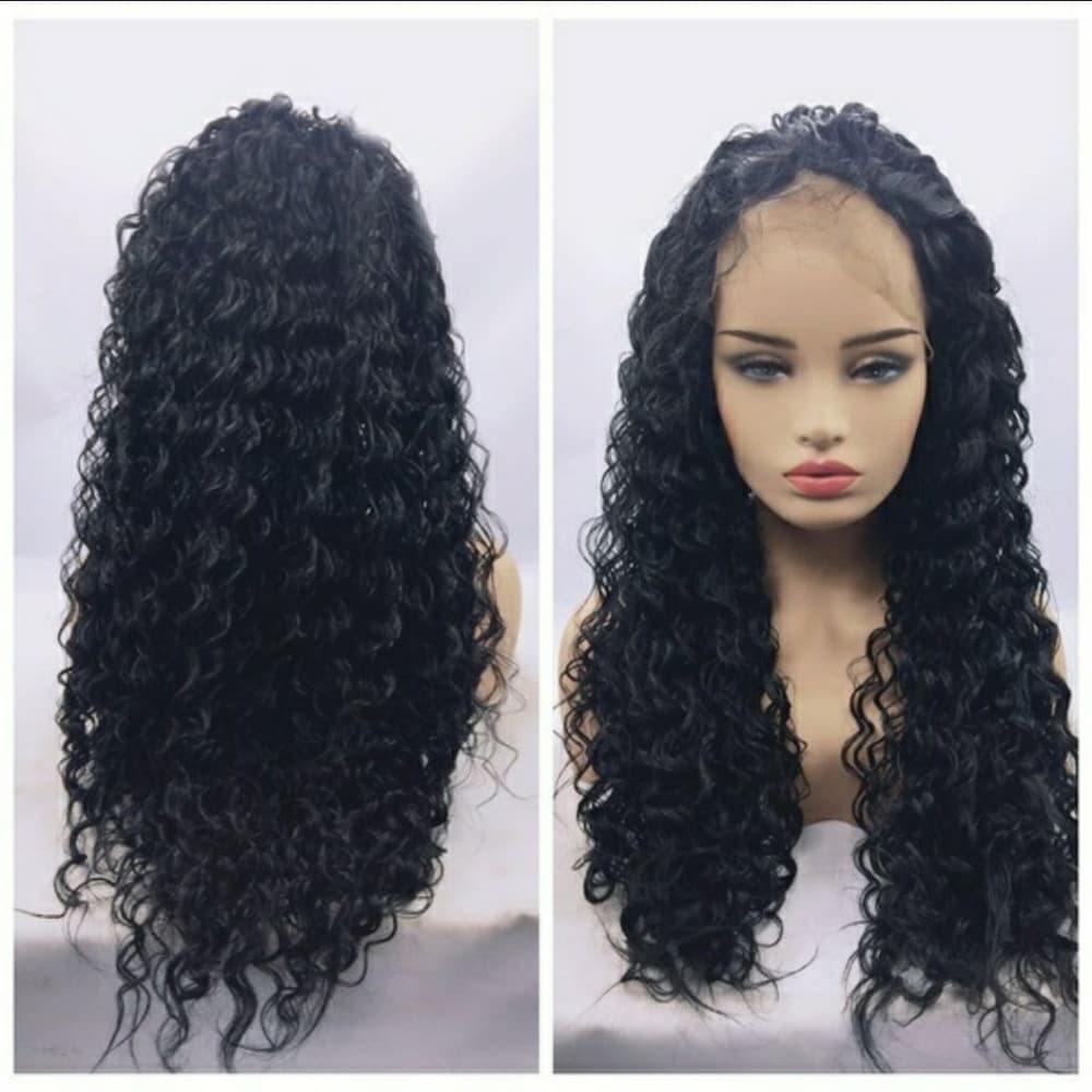 Black Curly Lace Front Wig 22-26 inches!! - Thumbnail 4