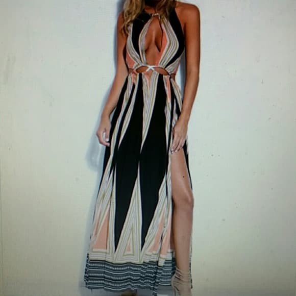 Summer Boho Lace Long Maxi Evening Dress - Thumbnail 2