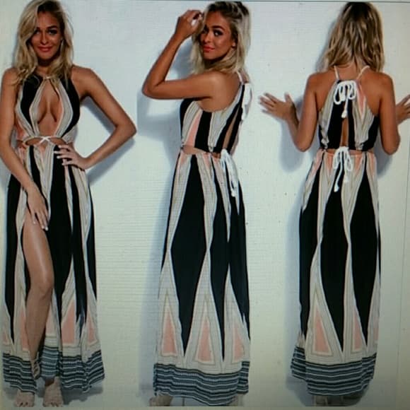 Summer Boho Lace Long Maxi Evening Dress - Thumbnail 4
