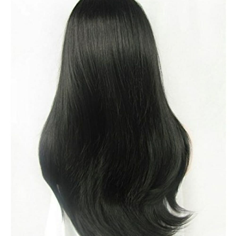 Black Layered Straight Lace Front Wig 20-24 inches - Thumbnail 2