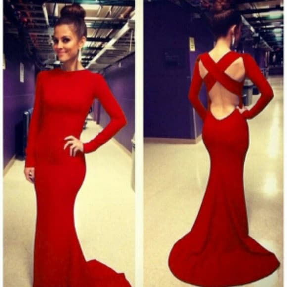 Red Beauty Mermaid Dress - Thumbnail 4
