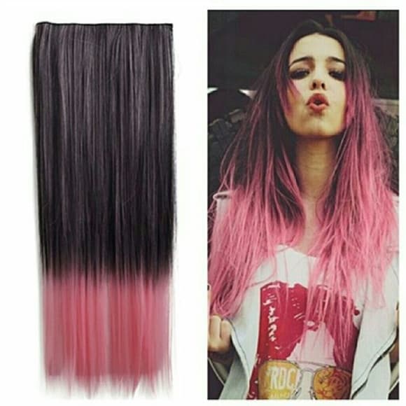 Ombre Pink Clip In Hair Extension!!