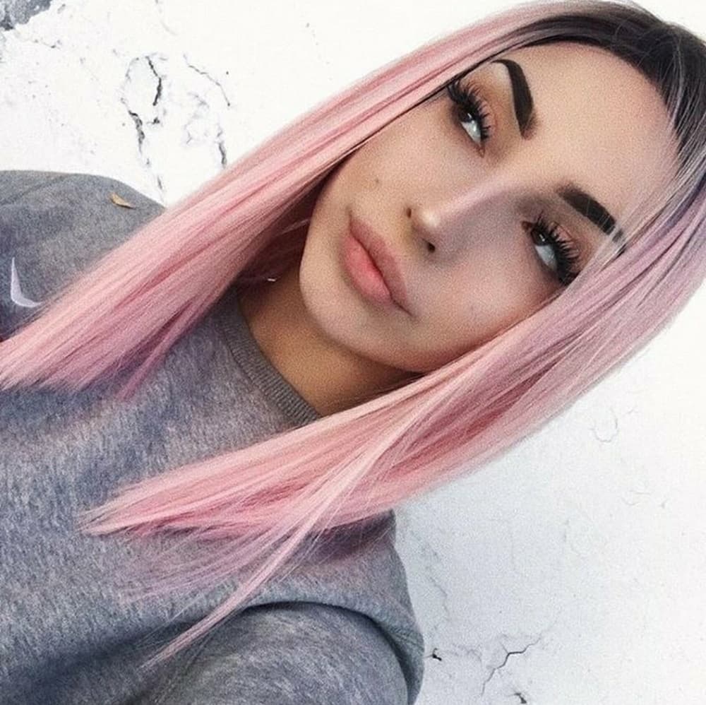 Ombre Pink Lace Front Wig