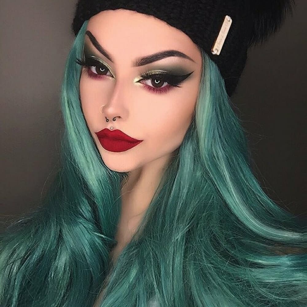 Ombre Green Lace Front Wig 22-24 inches