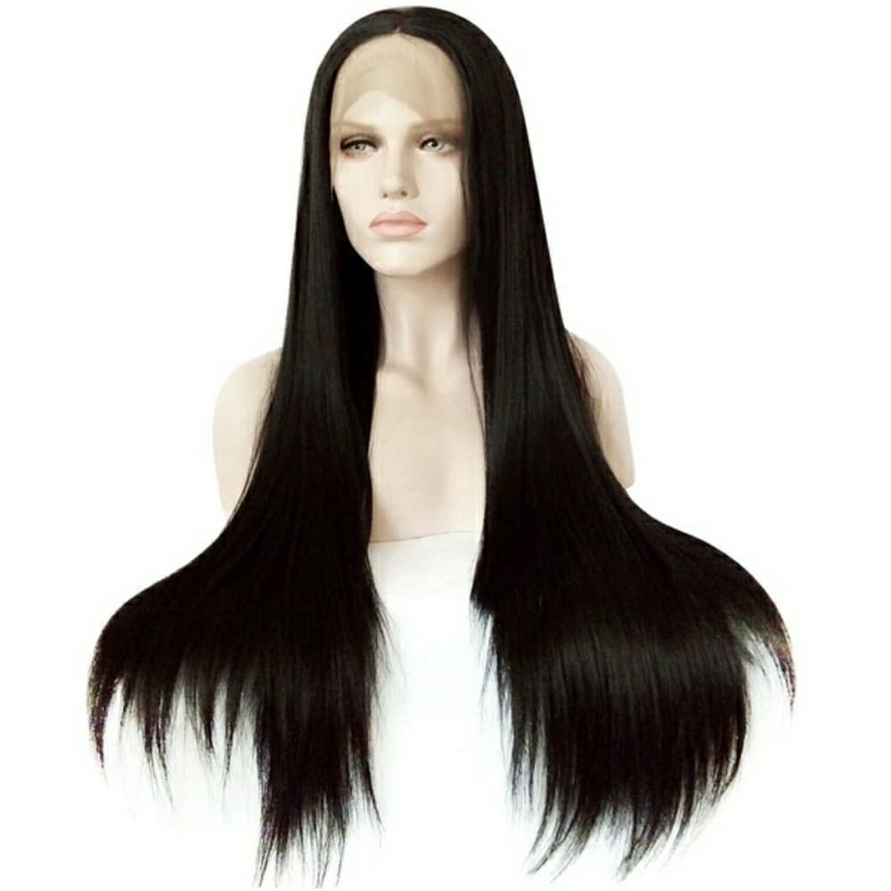 Black Silky Straight Lacefront Wig 24-26 inches!! - Thumbnail 5
