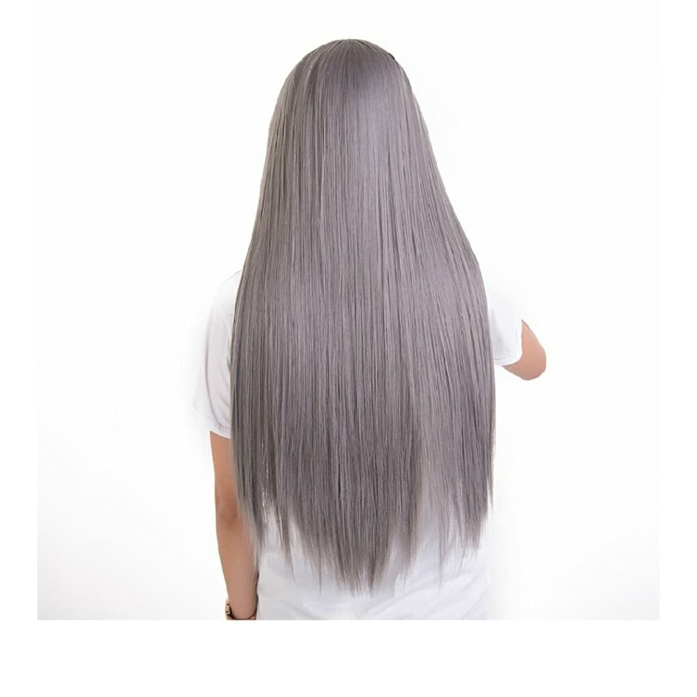 Gray Beauty Wig with bangs - Thumbnail 2
