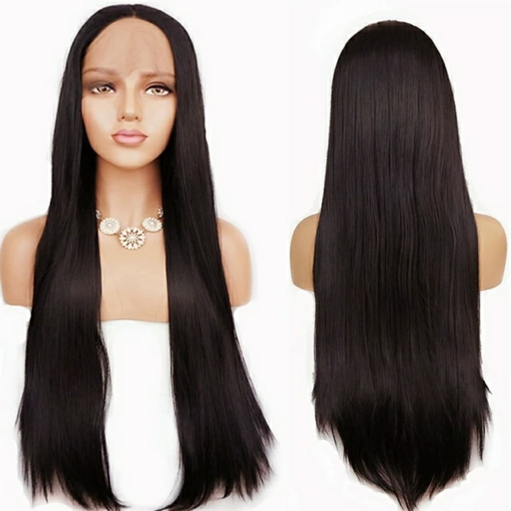 Black Silky Straight Lacefront Wig 24-26 inches!! - Thumbnail 7