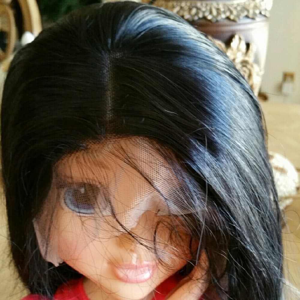 Ombre Black Gray Straight Lace Front Wig 24-28 inc - Thumbnail 3