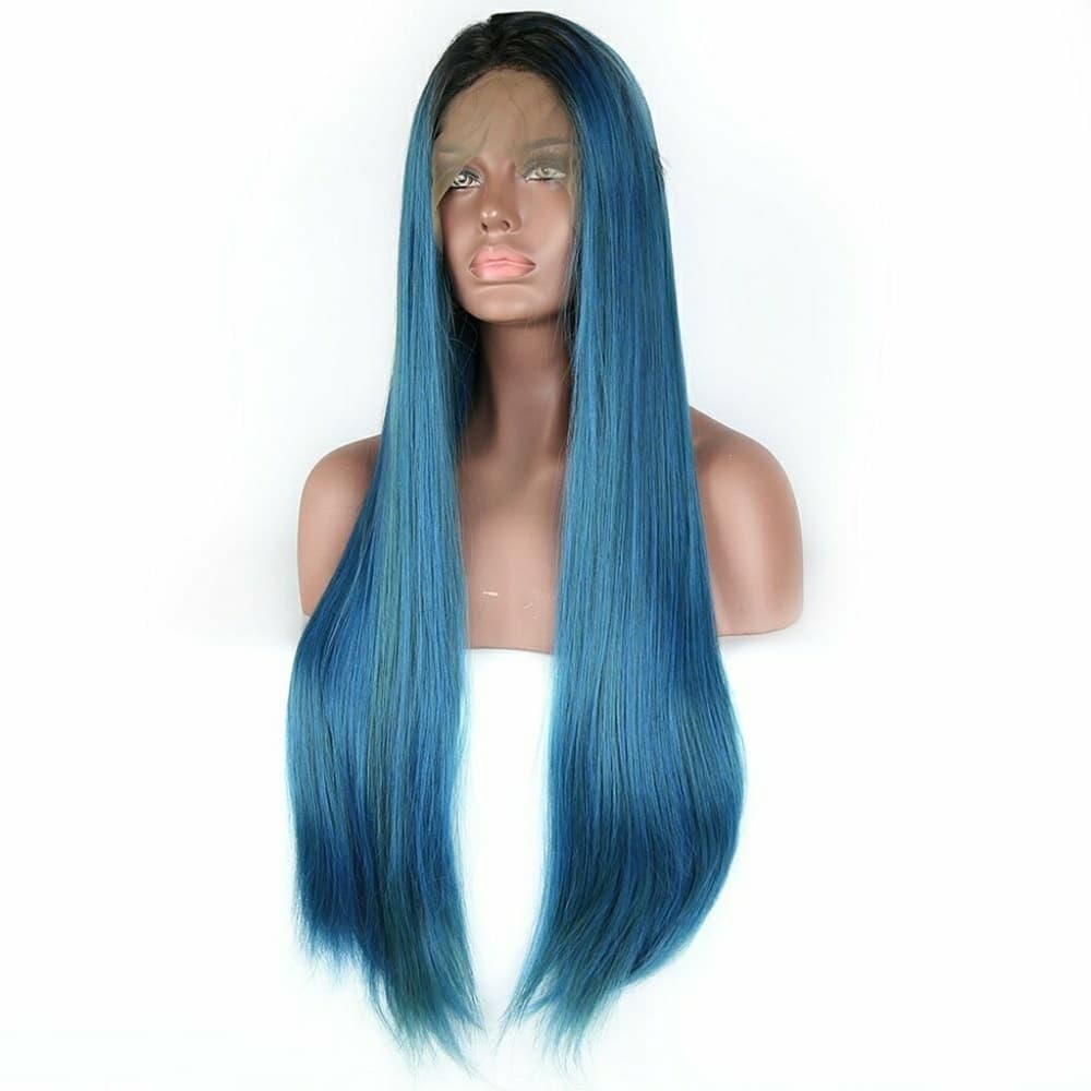 Ombre Blue Lace Front Wig 24-28 inches - Thumbnail 4